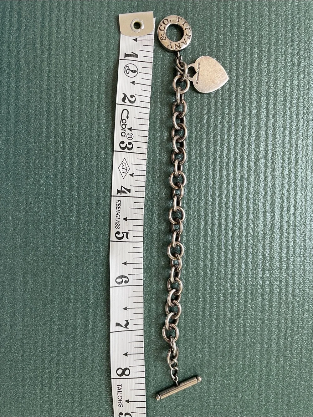 Authentic Tiffany heart tag bracelet with toggle link